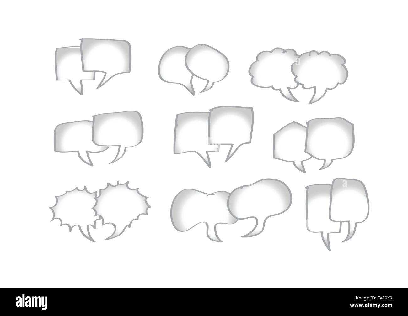 collection of hand drawn bubble speech Stock Vector Image & Art - Alamy