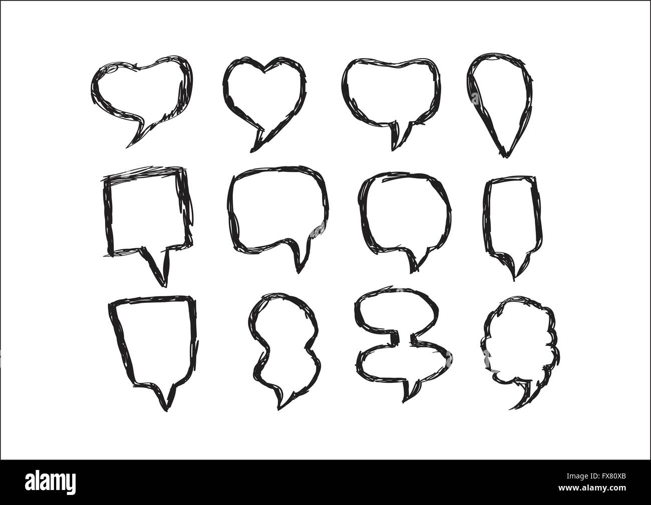 collection of hand drawn bubble speech Stock Vector Image & Art - Alamy