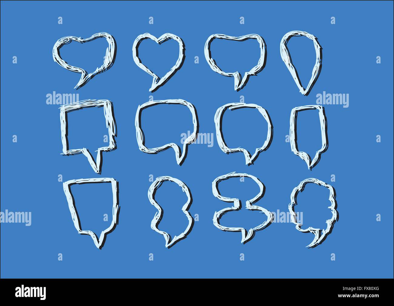 collection of hand drawn bubble speech Stock Vector Image & Art - Alamy