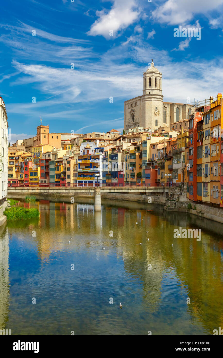 Cathedral in Girona, Catalonia, Spain Stock Photo