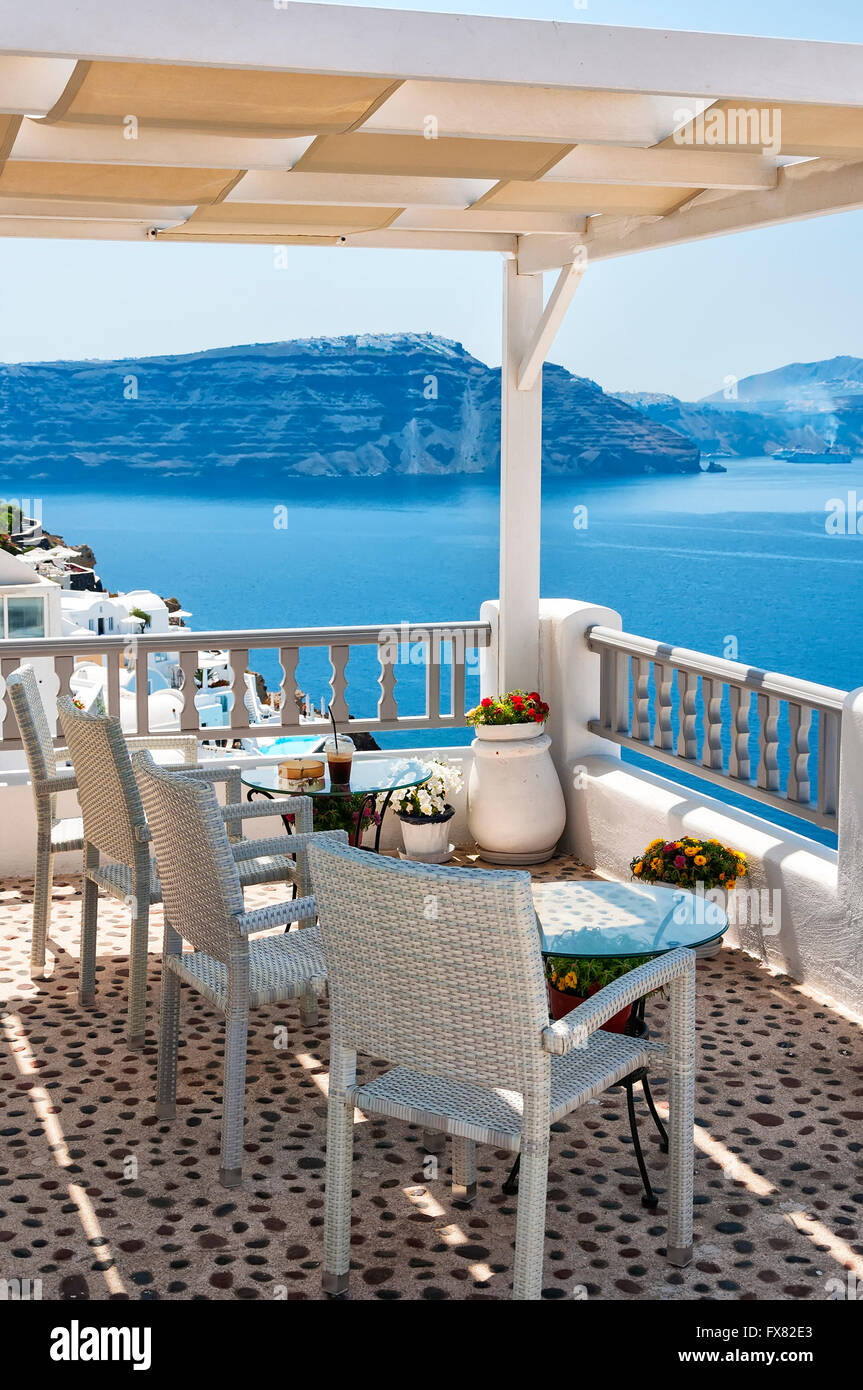 Greece mediterranean sea sea view restaurant in santorini hi-res