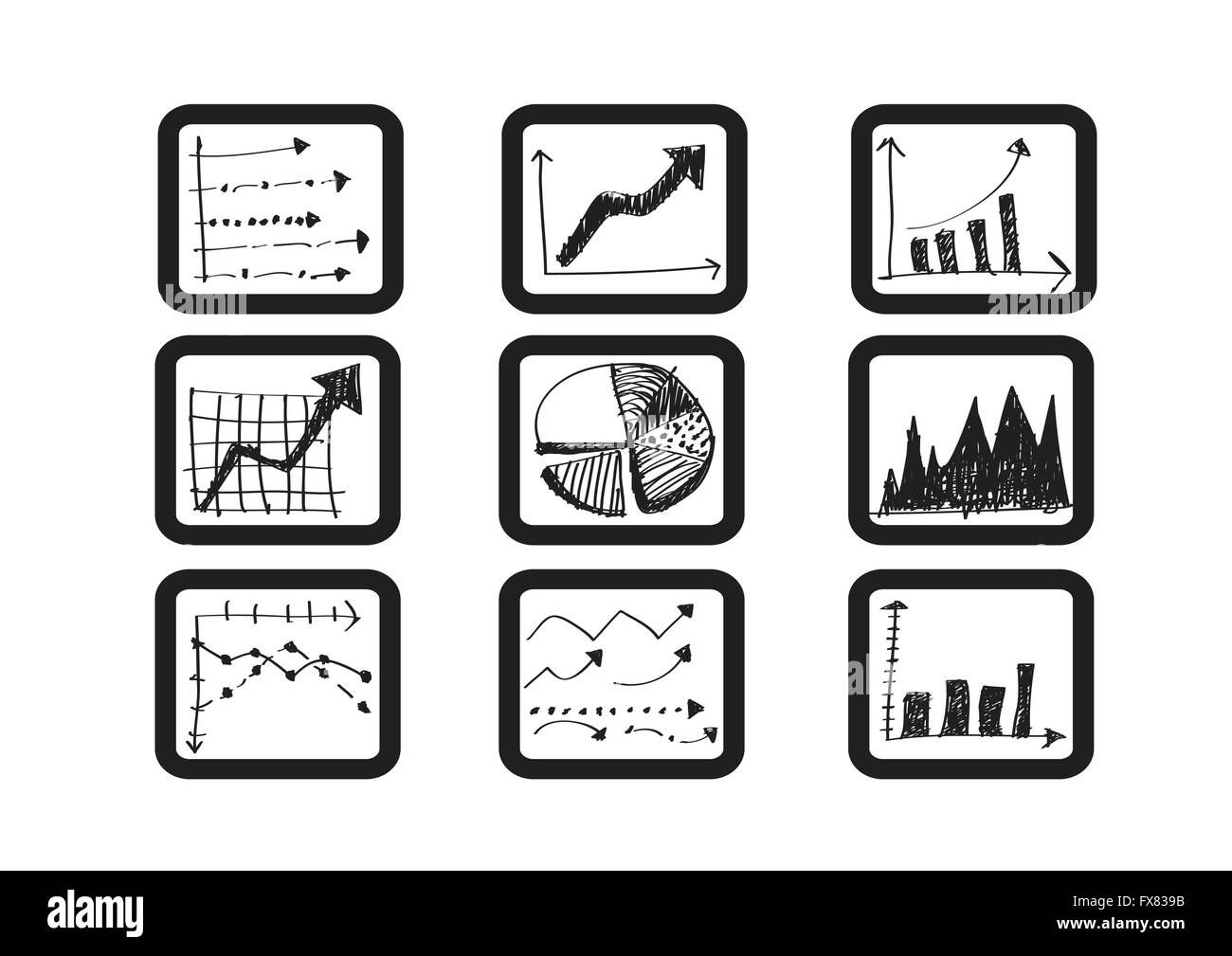 doodle graph declining chart hand drawn with black... Graph charts stock market Black and White Stock Photos & Images - Alamy