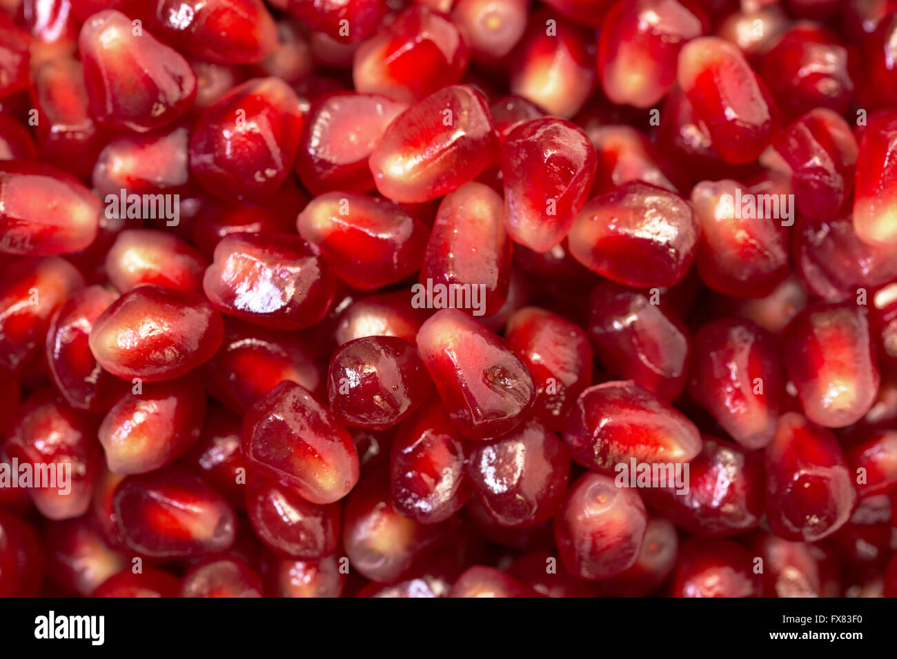 Backdrop from Fresh Pomegranate Seeds, close up Stock Photo