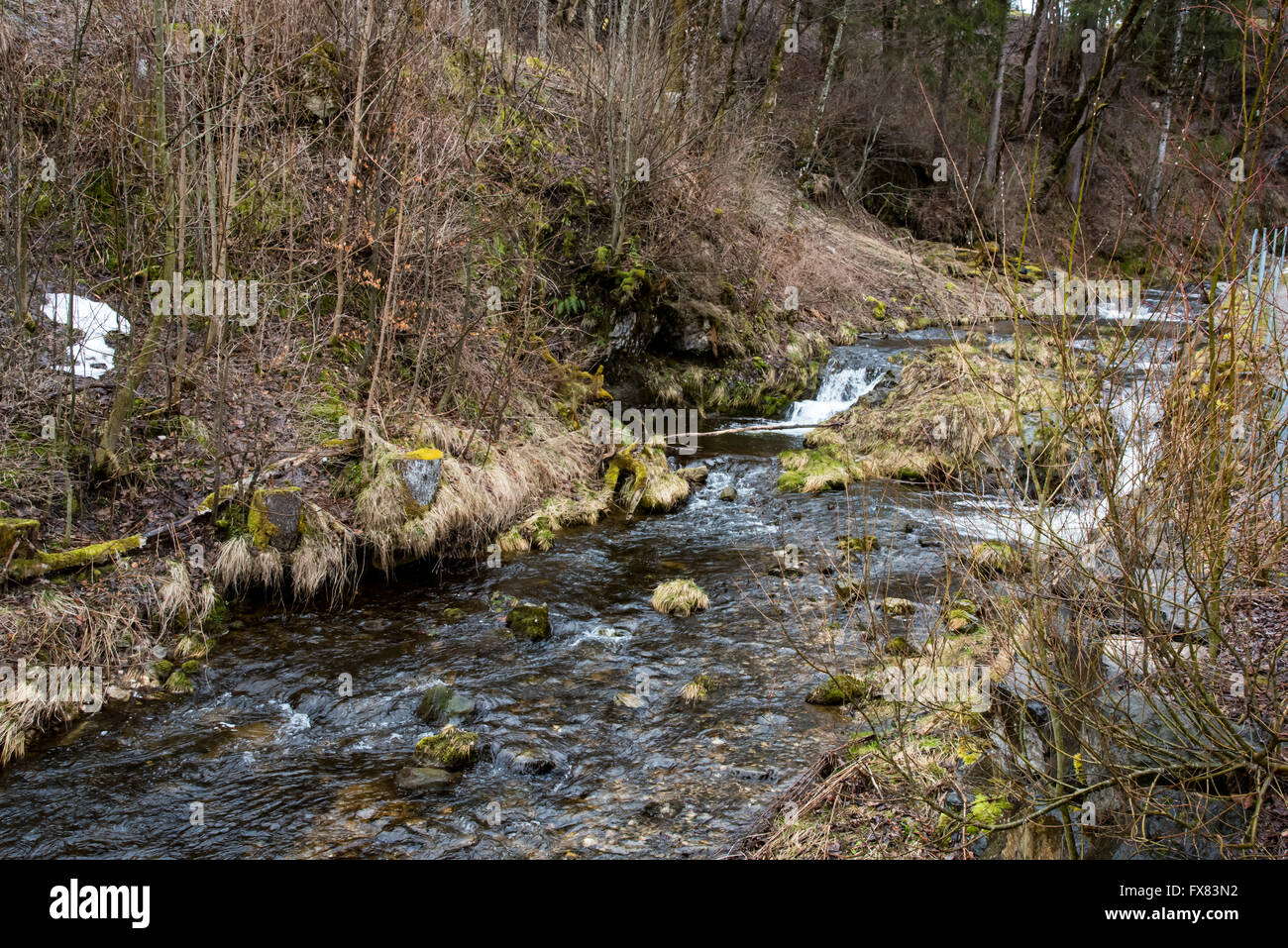 Beautiful view of mountain stream in Germany Stock Photo