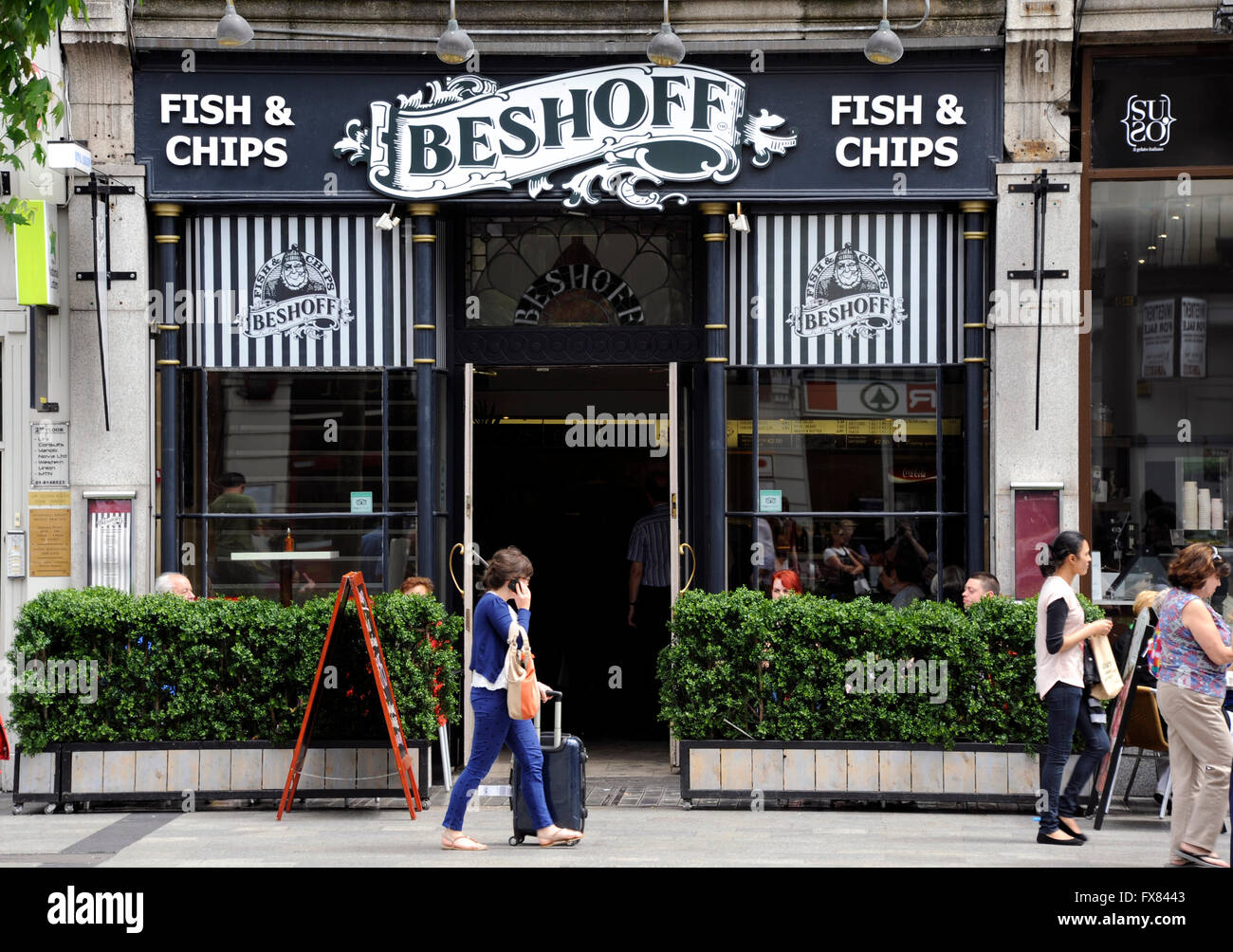 Beshoff famous fish and chips in O'Connell street Dublin Ireland Stock  Photo - Alamy