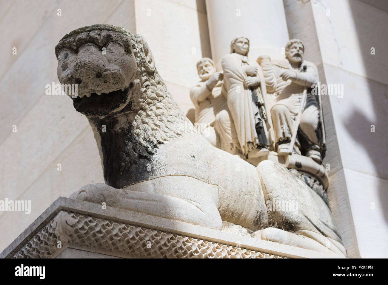 Detail from the entrance to the Cathedral of Saint Domnius in Split, Croatia Stock Photo