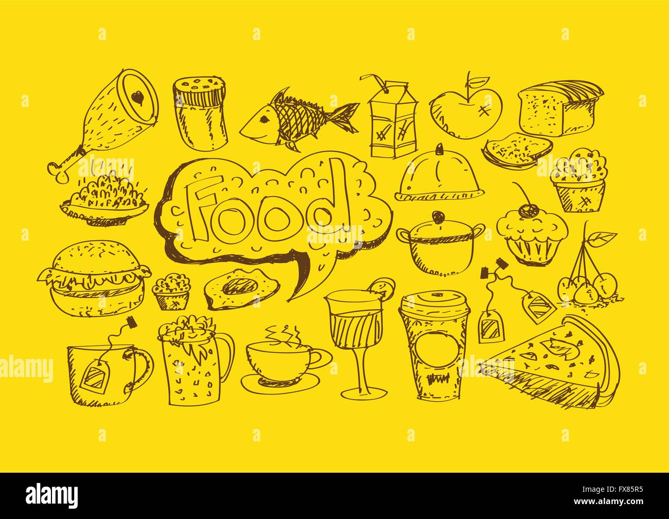 Food Icons  set Stock Vector
