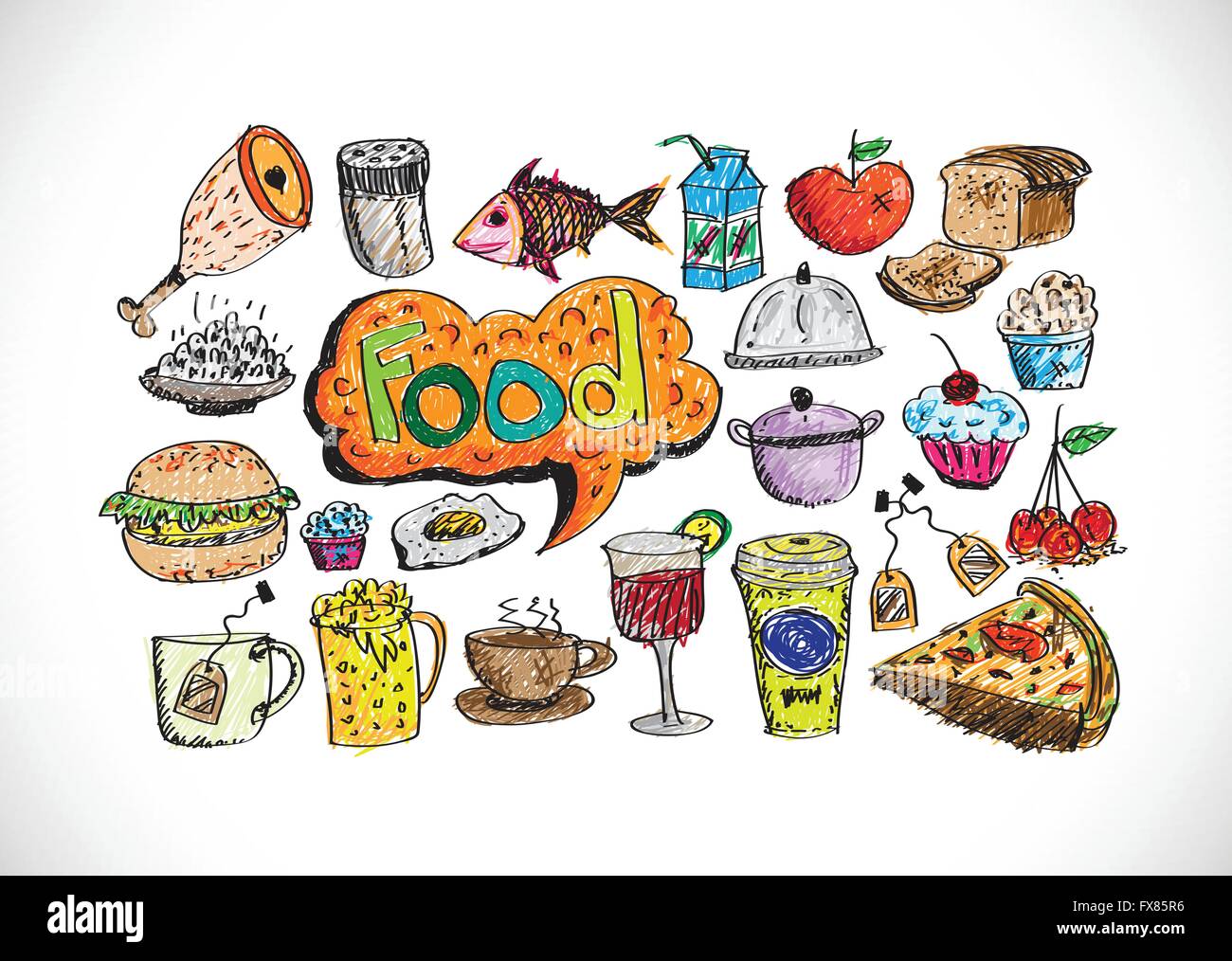 Food Icons  set Stock Vector