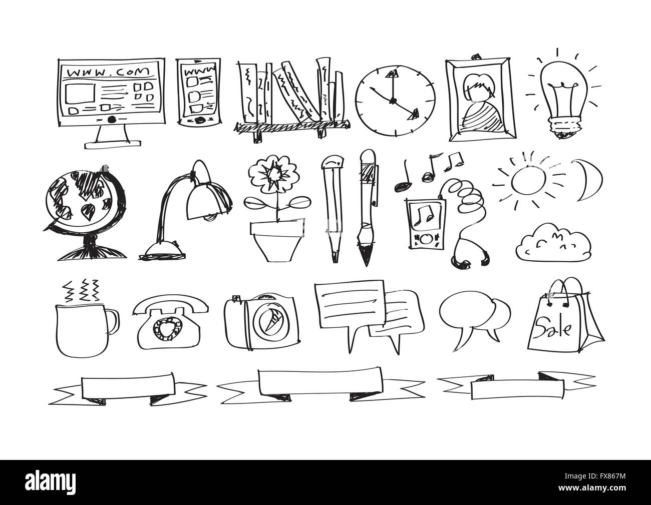 Hand doodle Business icon set idea design Stock Vector Image & Art - Alamy
