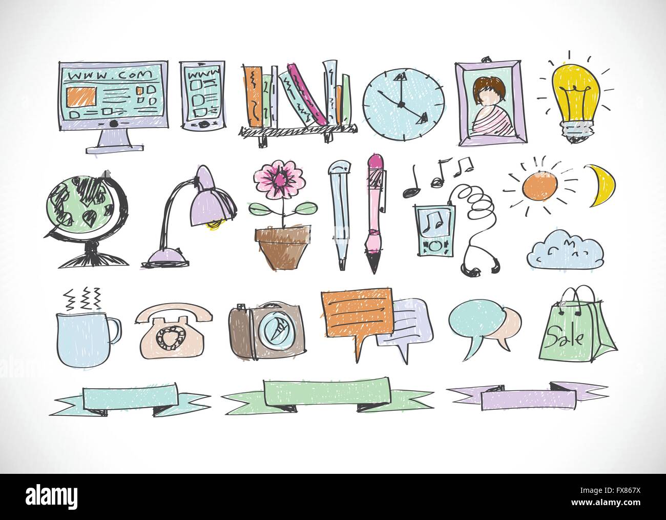 Hand doodle Business icon set idea design Stock Vector Image & Art - Alamy