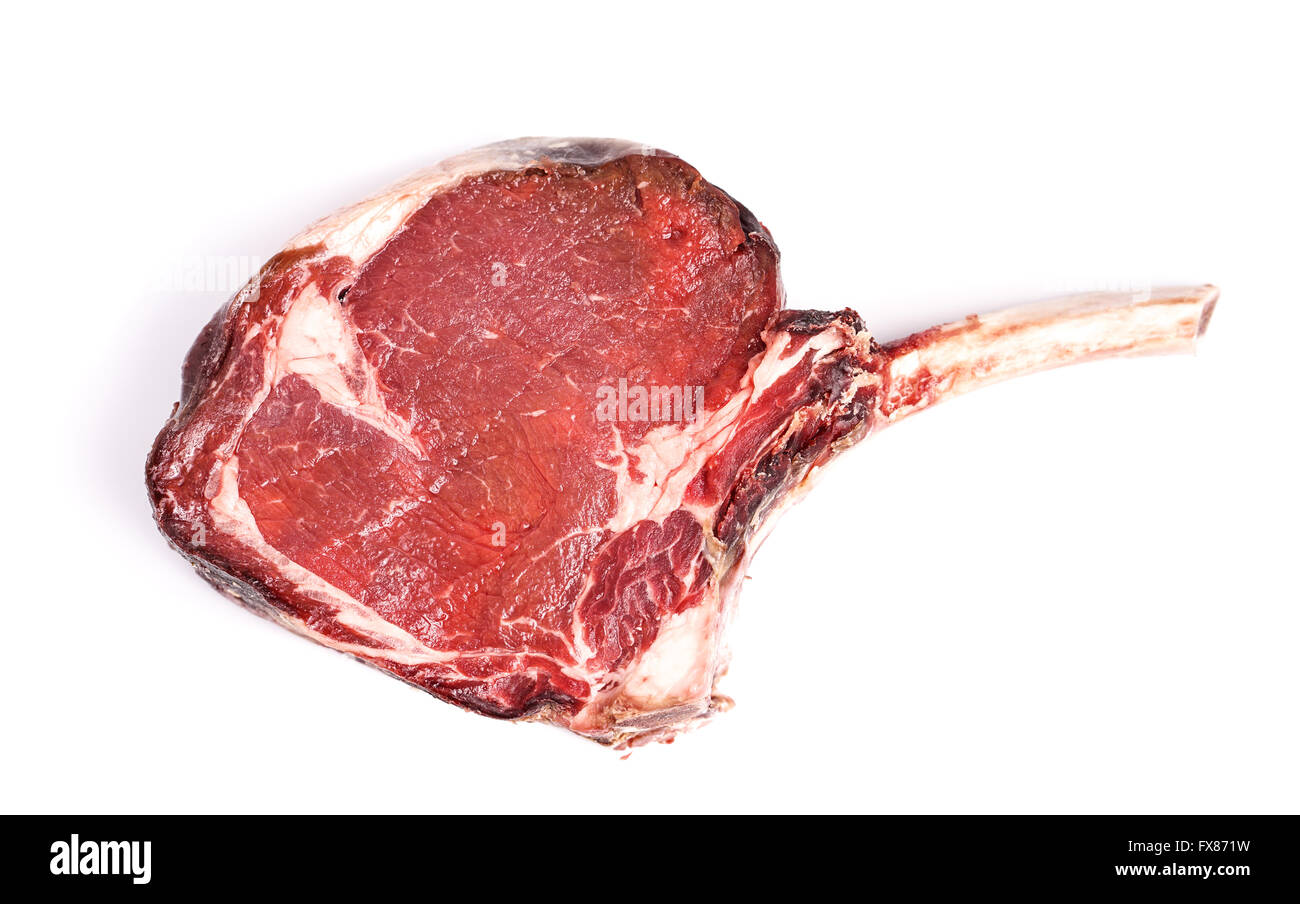 Raw Dry aged tender delicious Tomahawk Steak Stock Photo