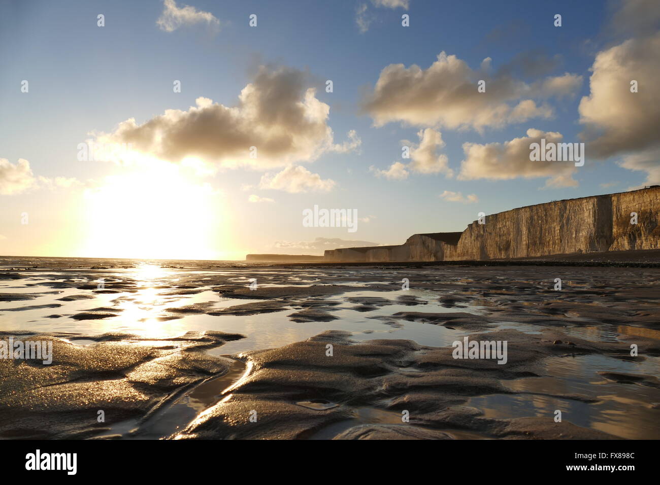 The famous landscape around Seven Sister, Seaford, UK Stock Photo