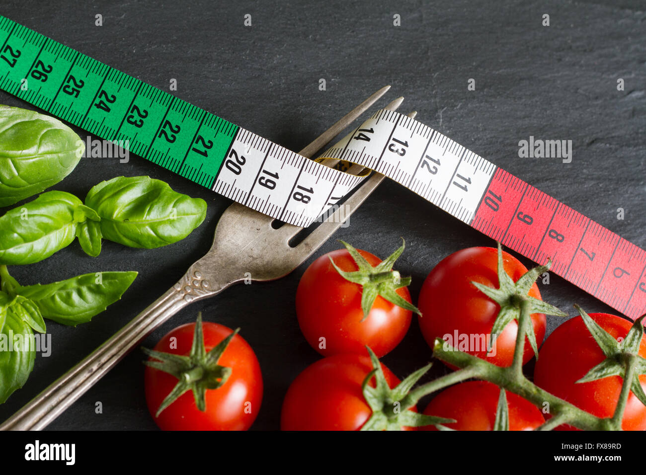 Italian food concept with centimeter flag Stock Photo
