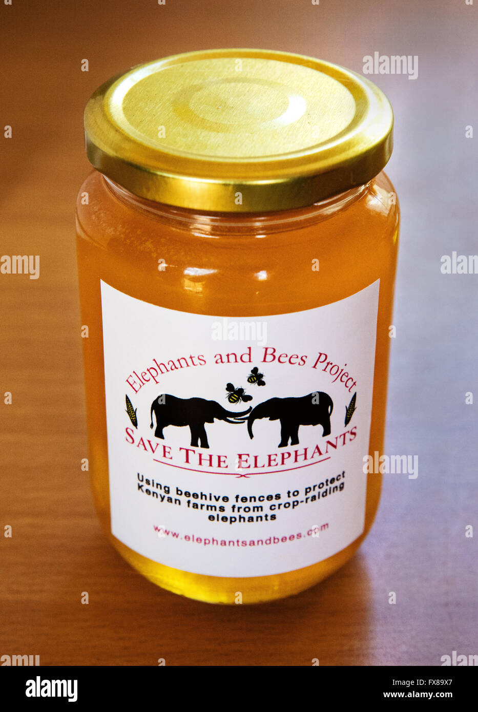 Honey made from elephant beehive fence hives designed to deter crop raiding by elephants in Sagalla region of Kenya Stock Photo
