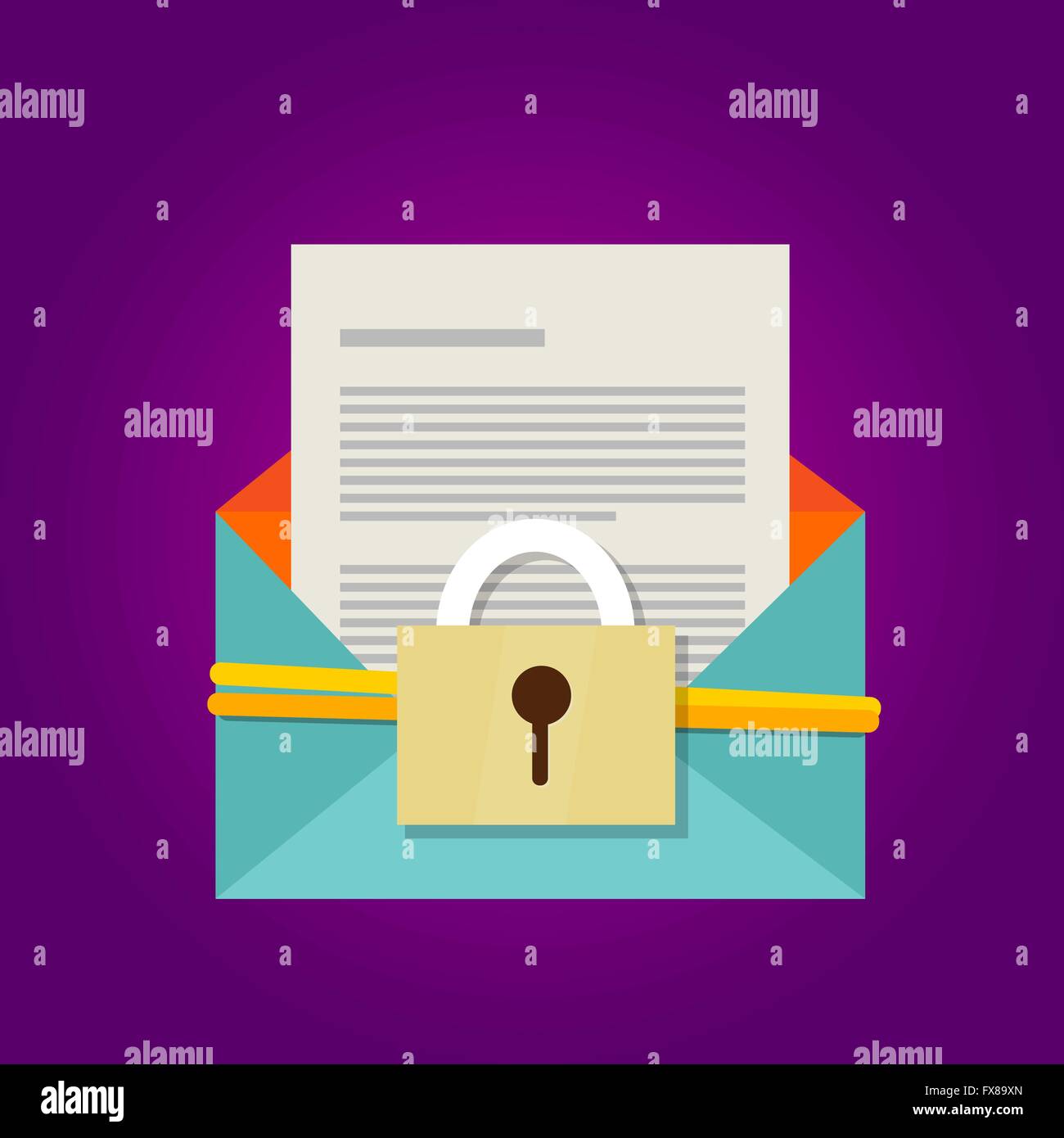 email secure document protection security hacking Stock Vector Image