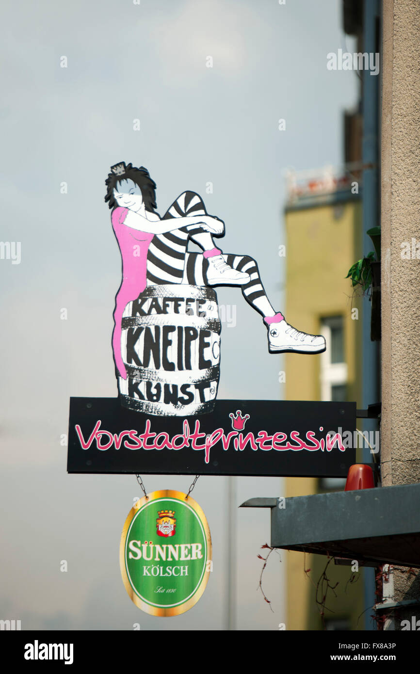 Köln, Kalk, Trimbornstrasse 27, Eckkneipe 'Vorstadtprinzessin' Stock Photo