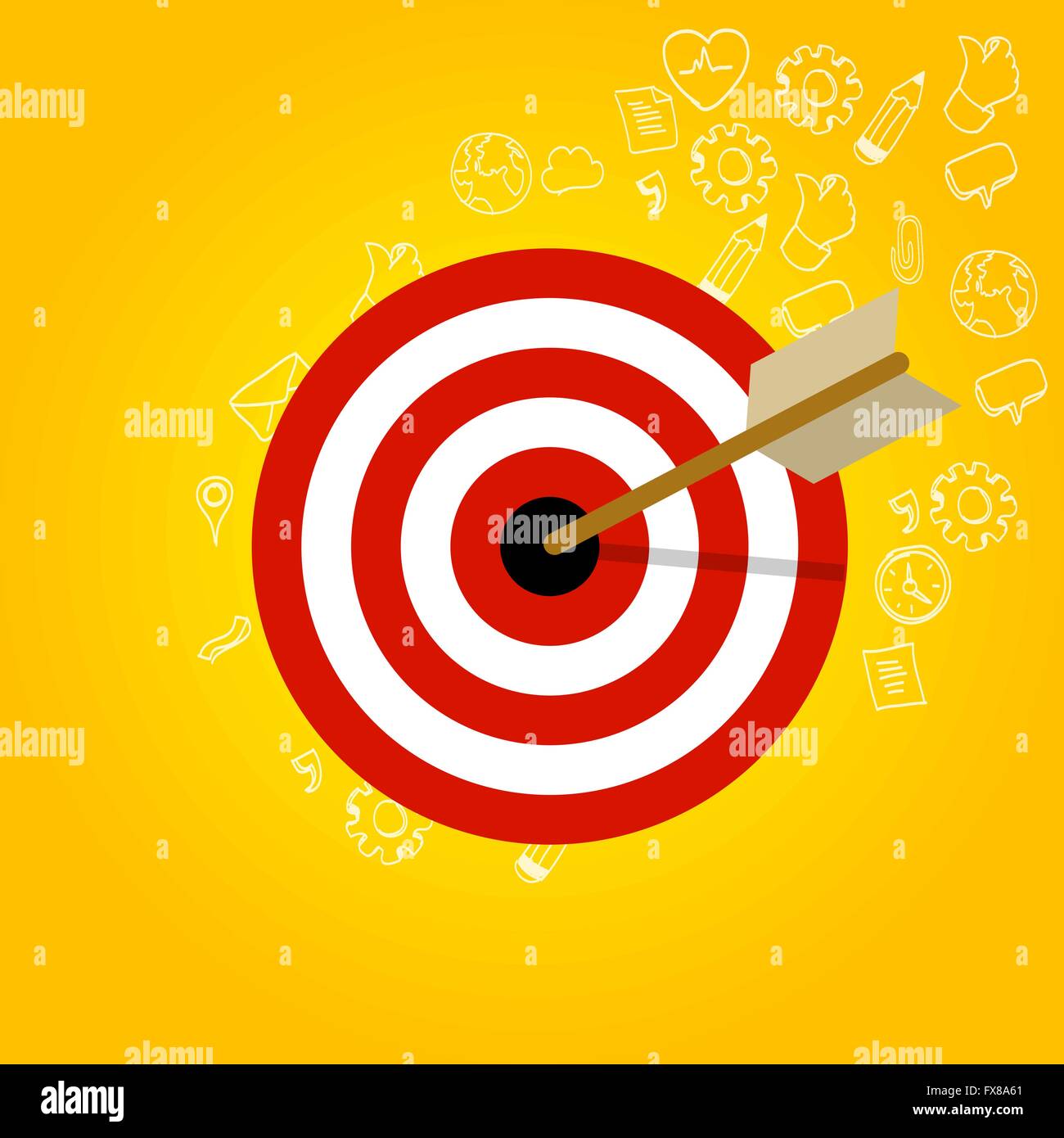 targeting customer head mind niche target market marketing concept business Stock Vector Image