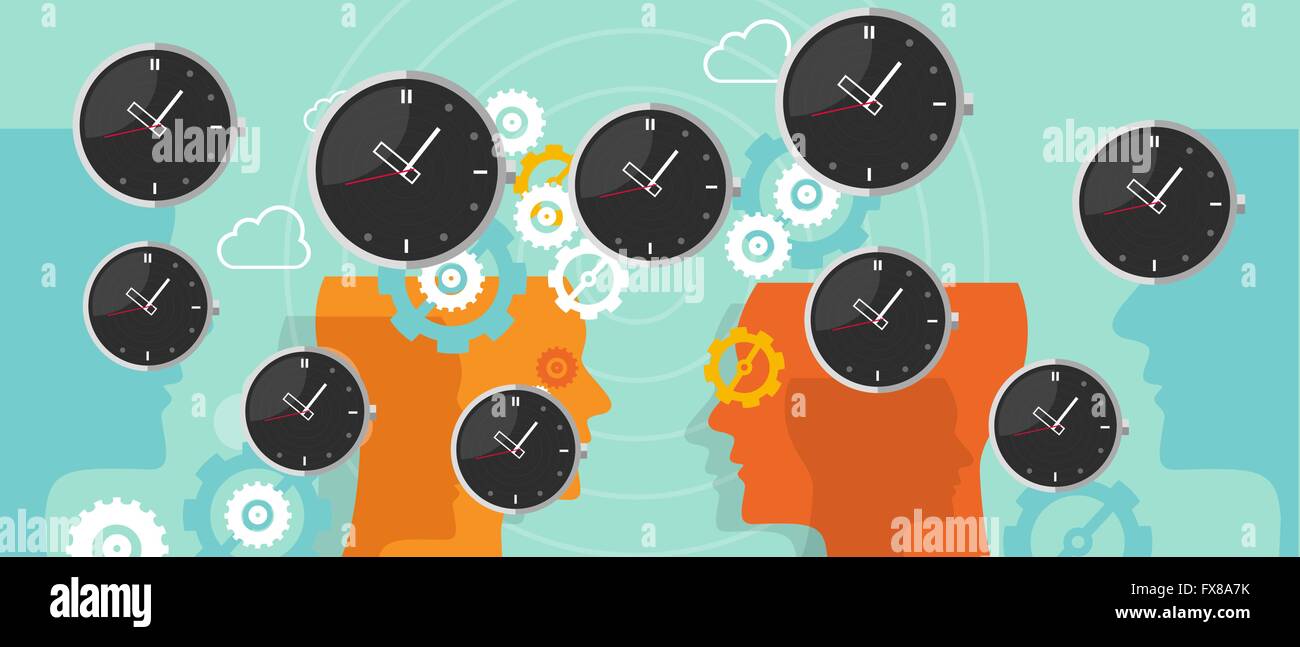 time management clock flying with gear business concept Stock Vector ...