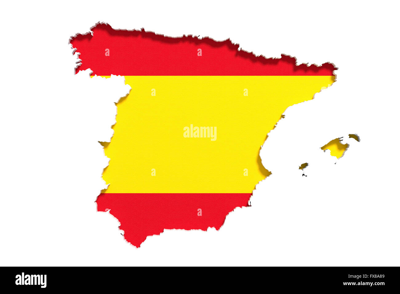 3d rendering of Spain map and flag on white background Stock Photo - Alamy