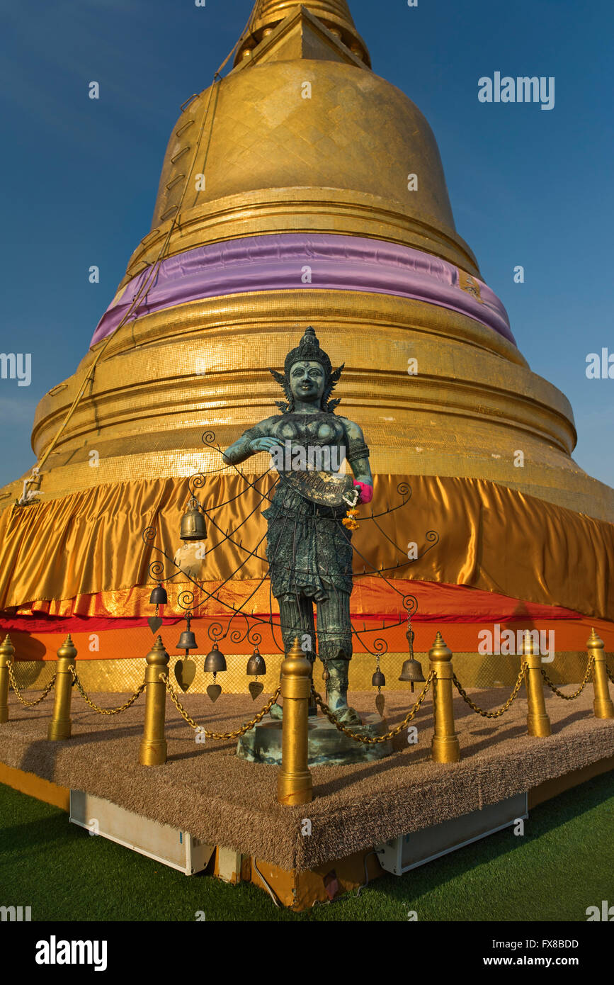 Statue at the Golden Mount Wat Saket Bangkok Thailand Stock Photo