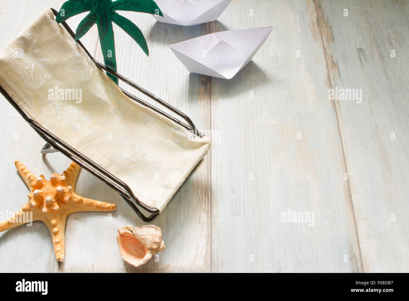 Holiday background unique abstract concept with origami boat Stock Photo