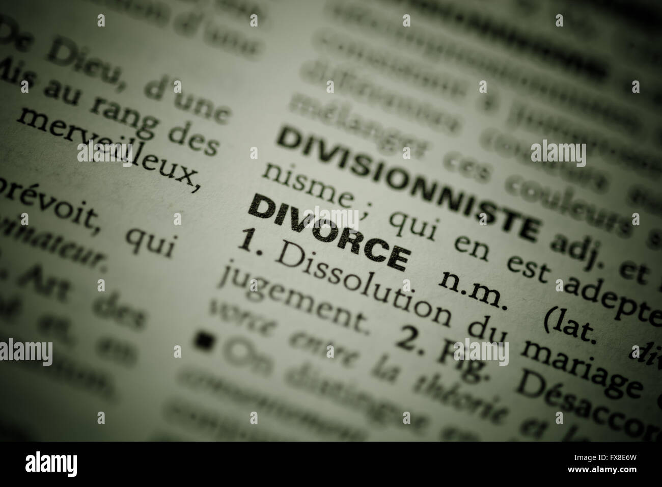 Divorce word  on dictionary Stock Photo