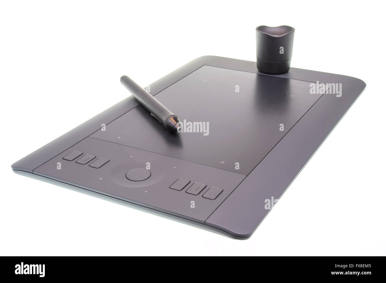 Isolated graphic tablet with touch pad and pen Stock Photo Alamy