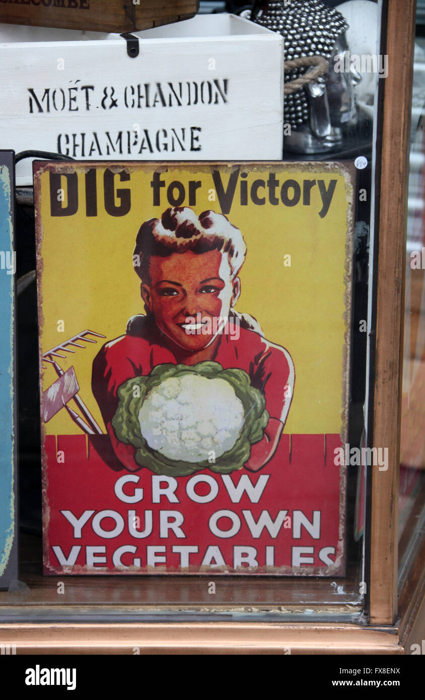 Vintage sign for sale in a shop window Stock Photo