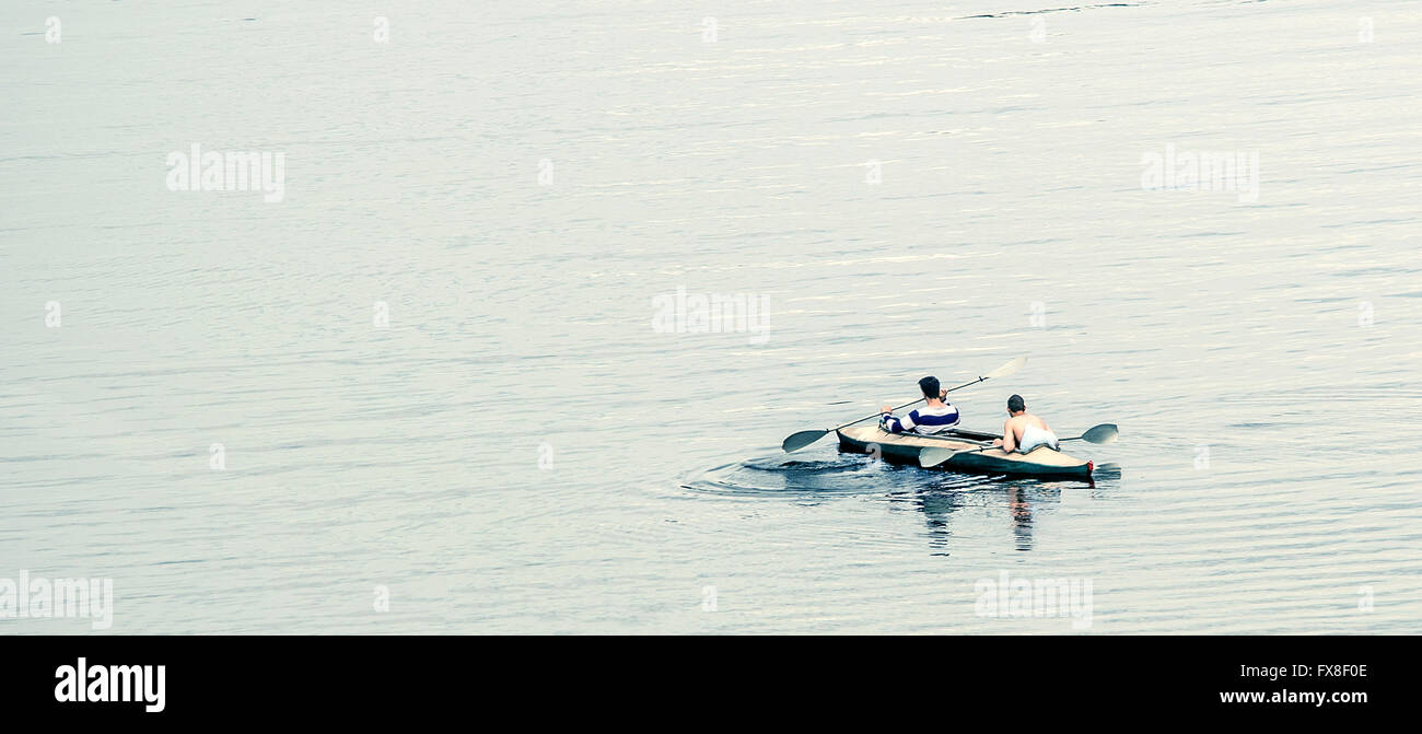 kayaking at big water Stock Photo Alamy