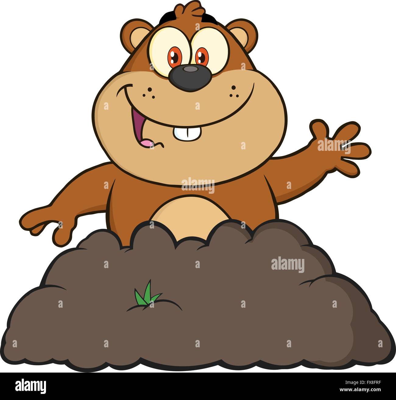 Happy Marmot Cartoon Character Waving In Groundhog Day Stock Vector Image &  Art - Alamy