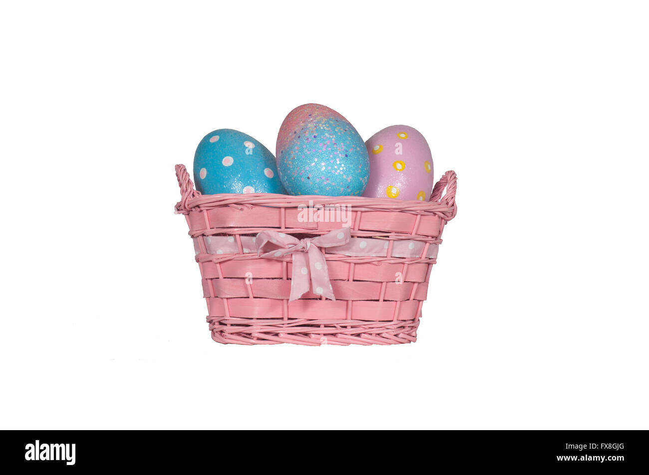 Giant Easter Eggs in a Basket Stock Photo Alamy