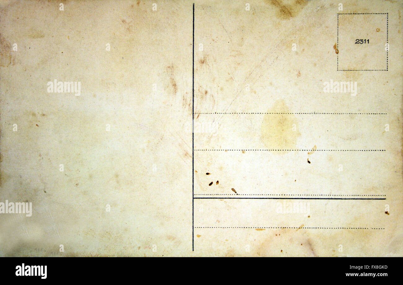 blank back side of an antique post card isolated on white Stock Photo ...