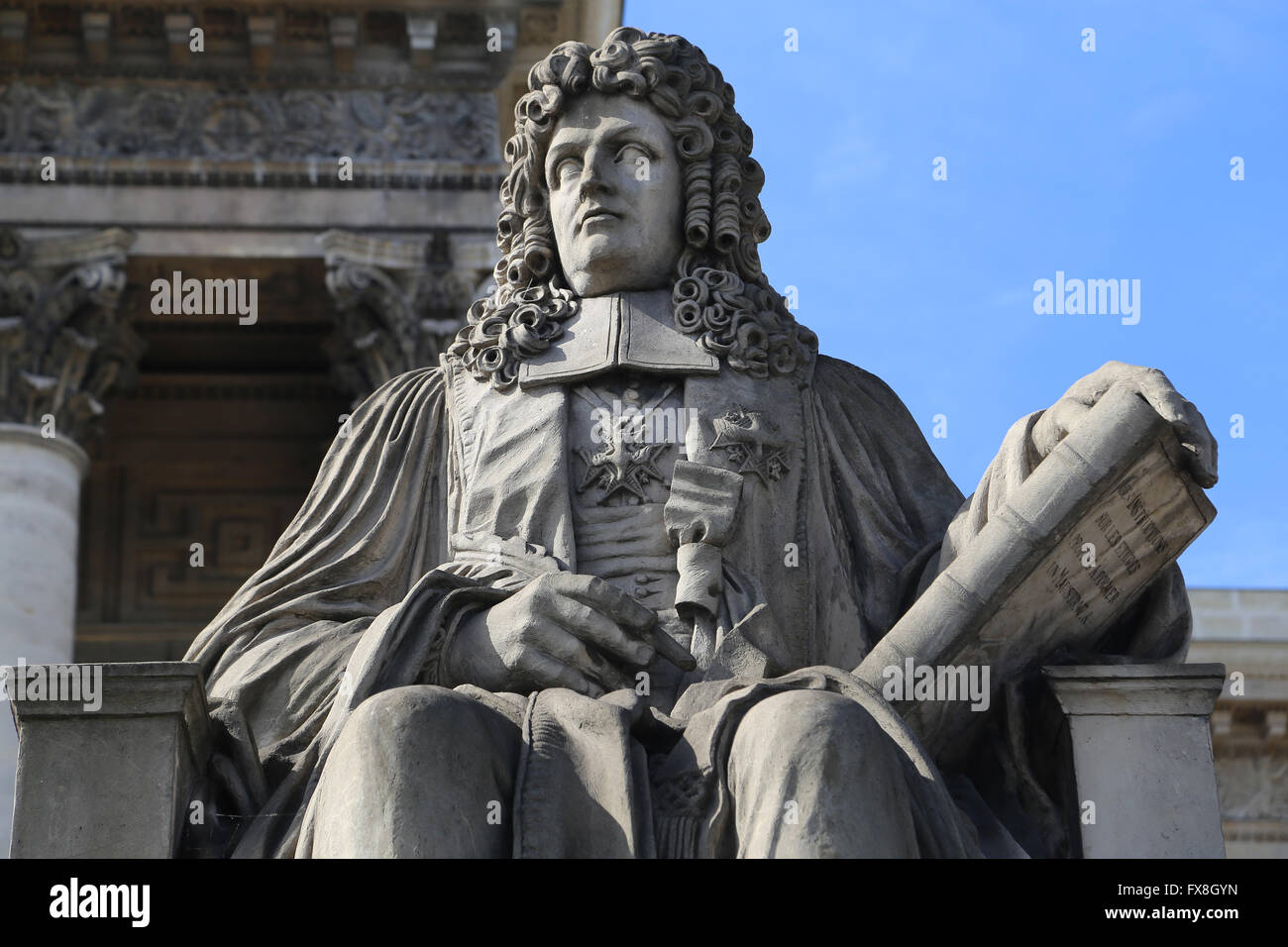 Henri Francois d'Aguesseau (1668-1751). Chancellor of France. Statue by Jean-Josep Foucou (1739-1821). Paris, France. Stock Photo