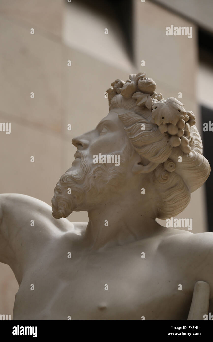 Anacreon (582-485). Greek lyric poet. Statue, 1851 by Eugene Guillaume (1822-1905). Orsay Museum. Paris. France. Stock Photo