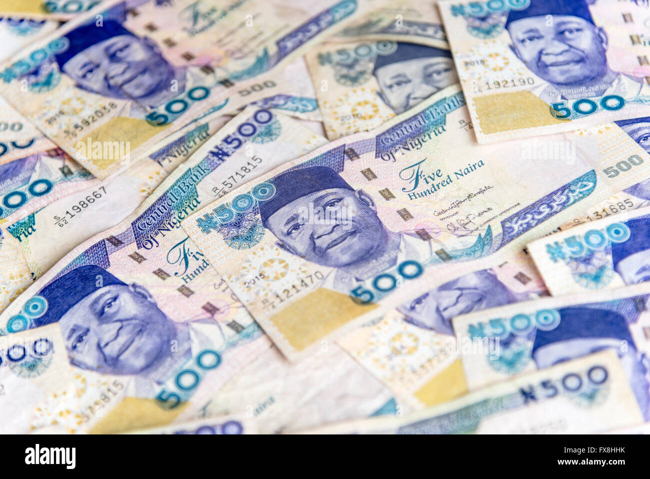 500 Naira Nigerian money banknotes Stock Photo