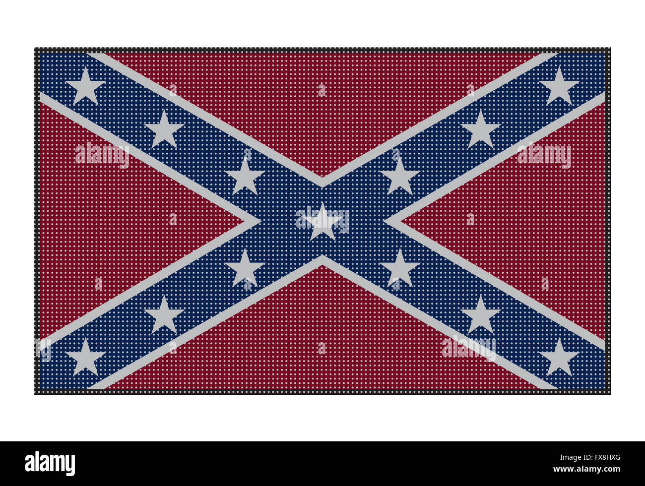 A Confederate flag with white dots isolated on a white background Stock Photo