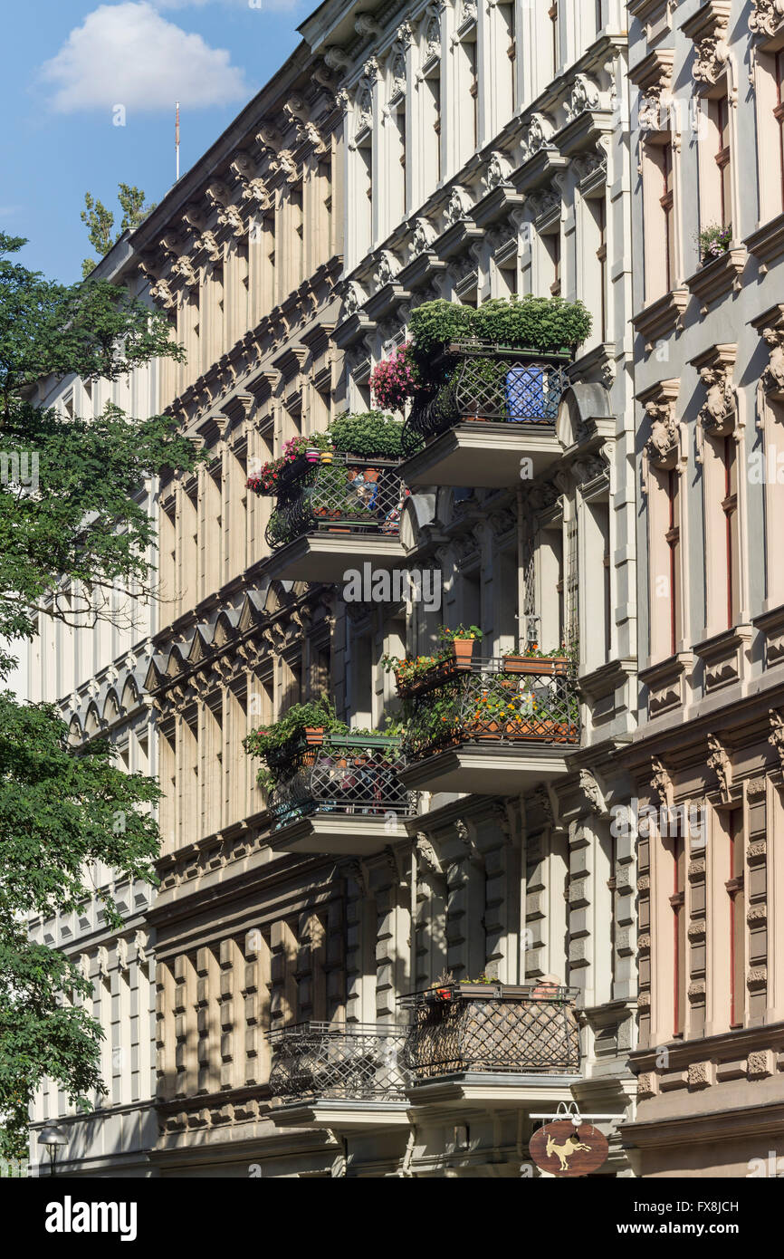 Facade, Wilhelminian Style , Architecture,  Seelingstrasse, Charlottenburg, Berlin Stock Photo