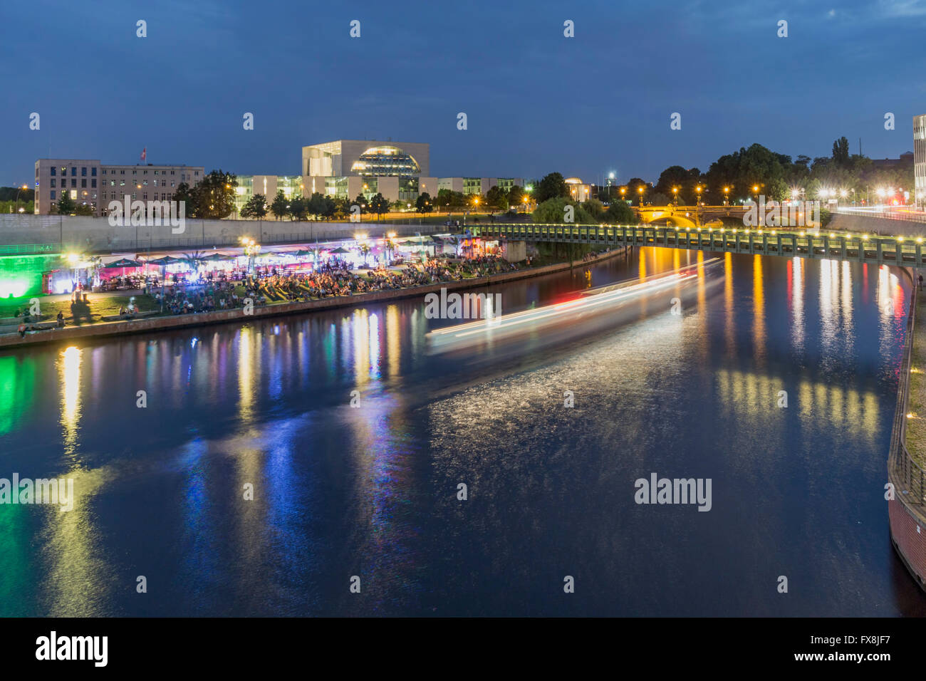 Berlin, Germany, river, Spree, capital beach cafe, new federal ...