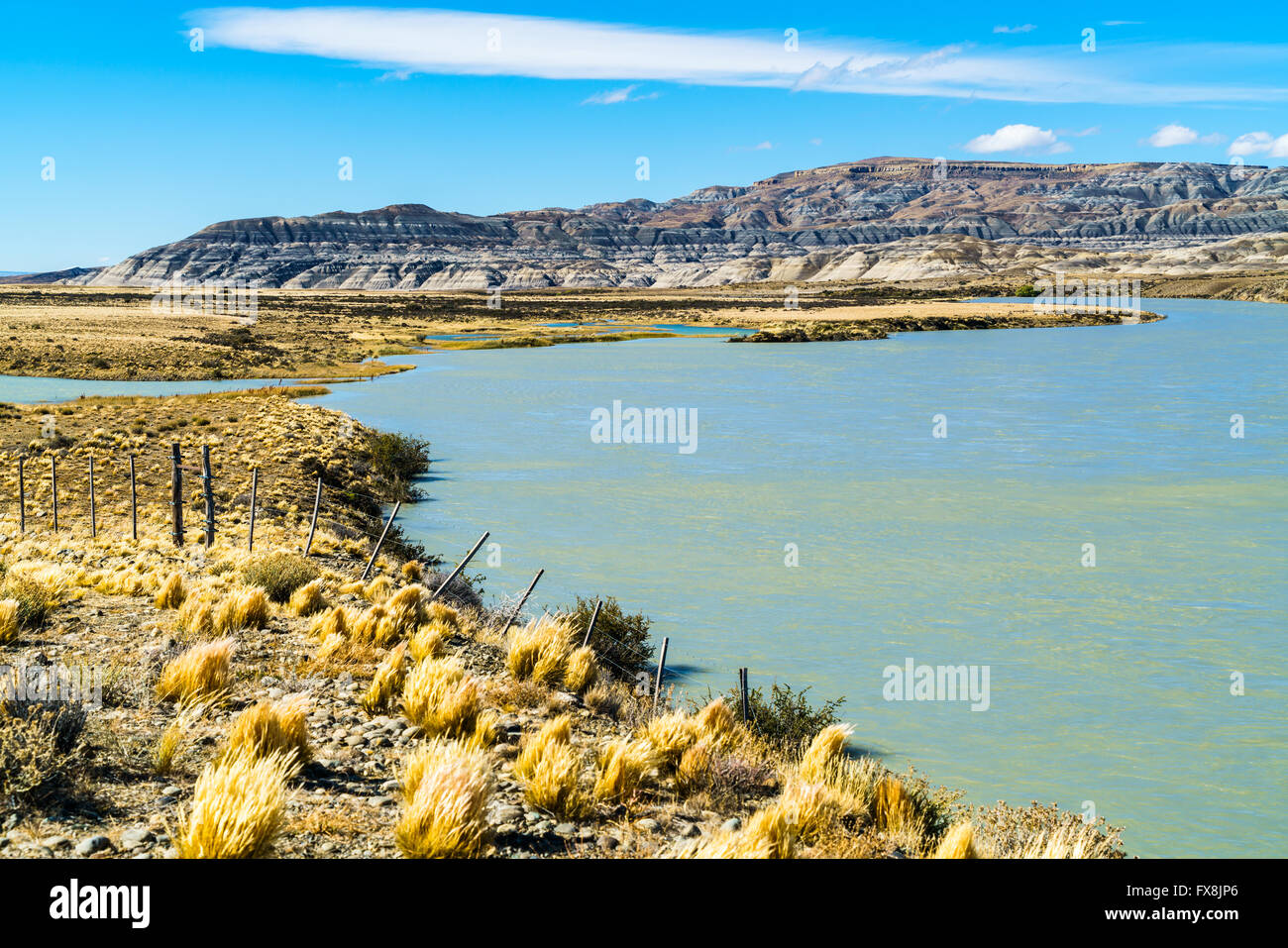 Beautiful view of mountain and lake at El Chalten, Argentina Stock Photo