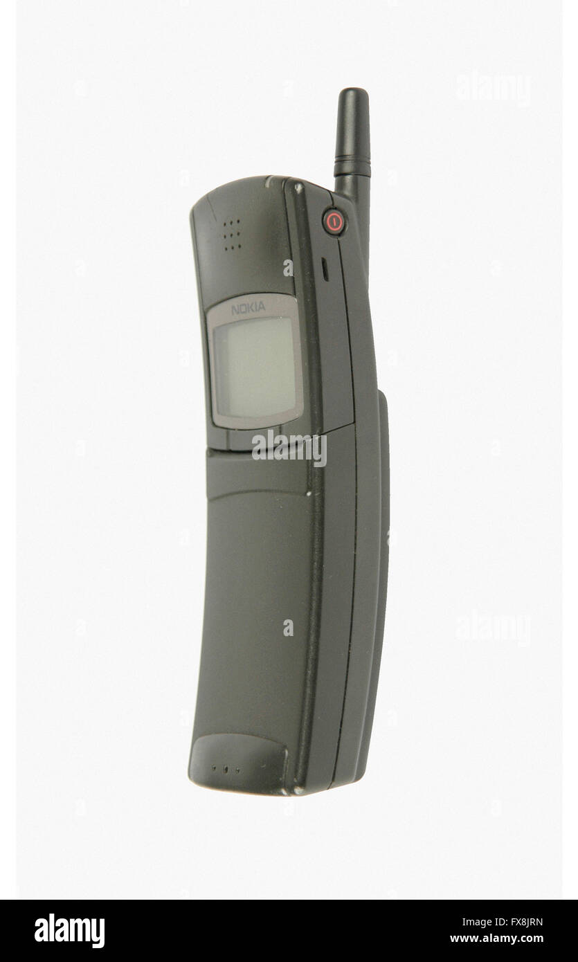 Nokia 8110 (nicknamed 'banana') cell phone released in 1996 Stock Photo