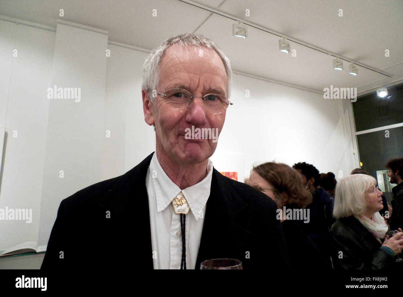 Artist Andrew Holmes at the opening of his exhibition "Last Exit" at