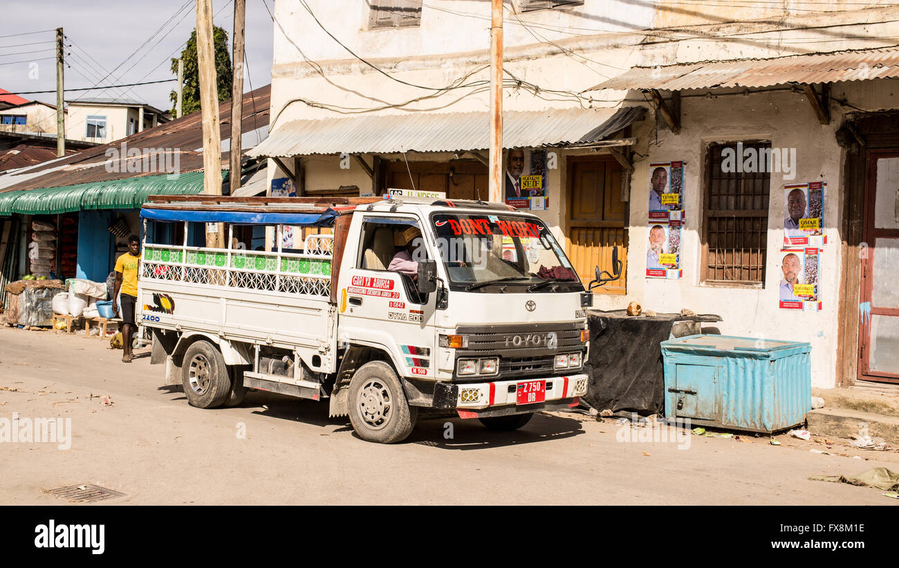 An African Dala-dala, a minibus share taxis. They are one of the main form of public transport in Tanzania. Stock Photo