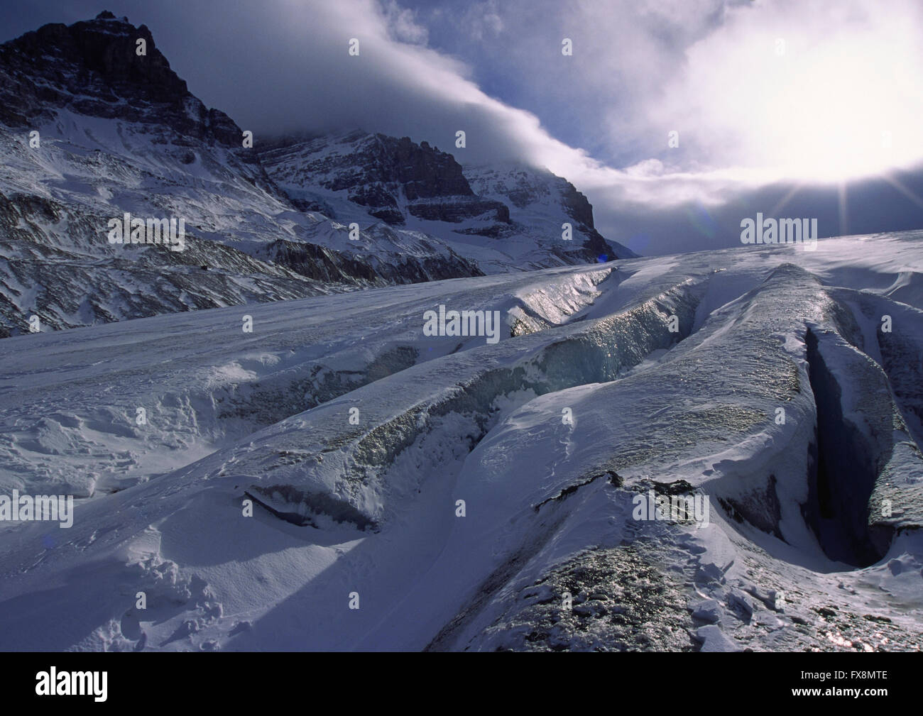The Columbia Icefield the largest ice field in the Rocky Mountains of