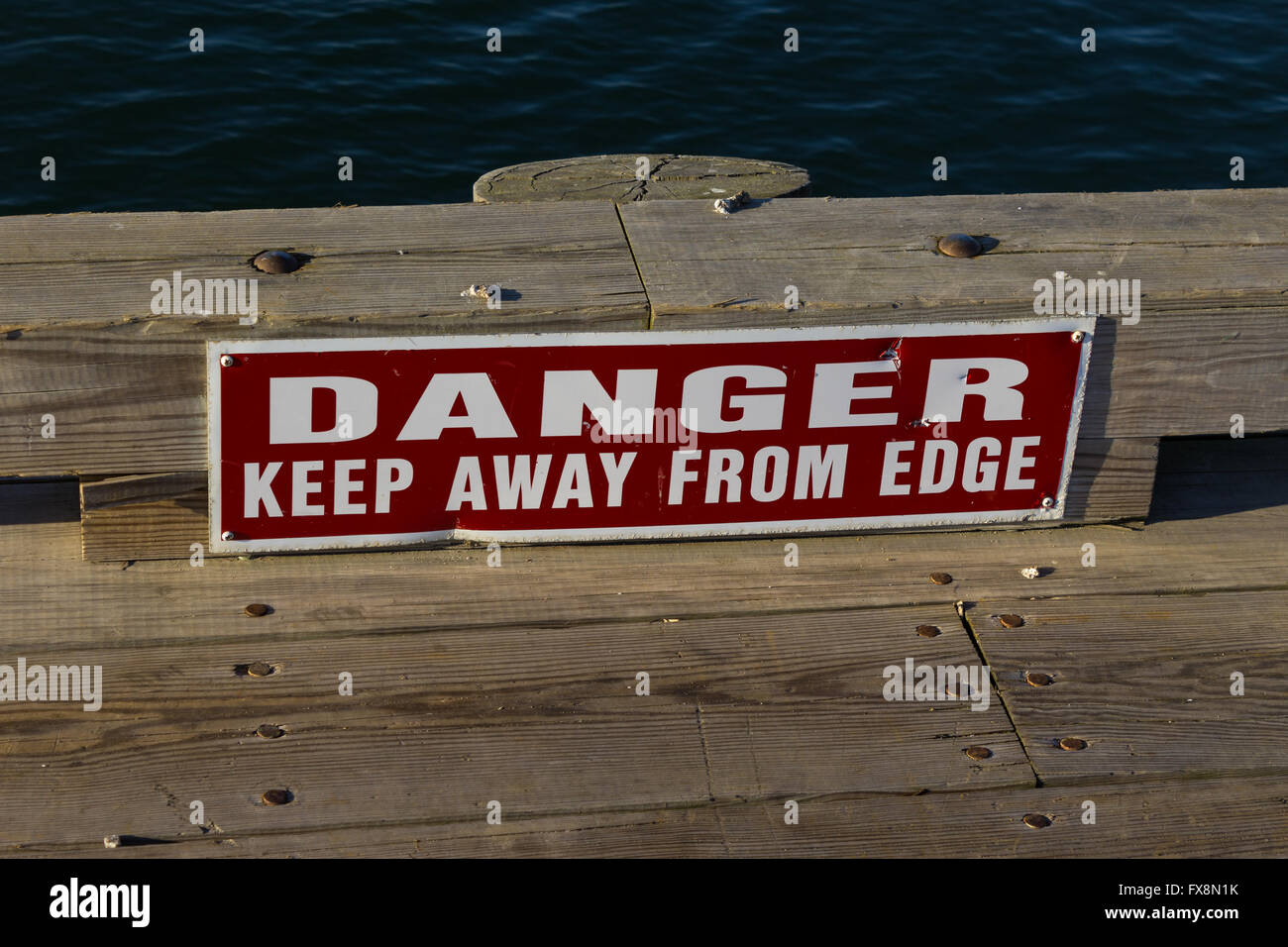 Danger Keep away from edge Stock Photo