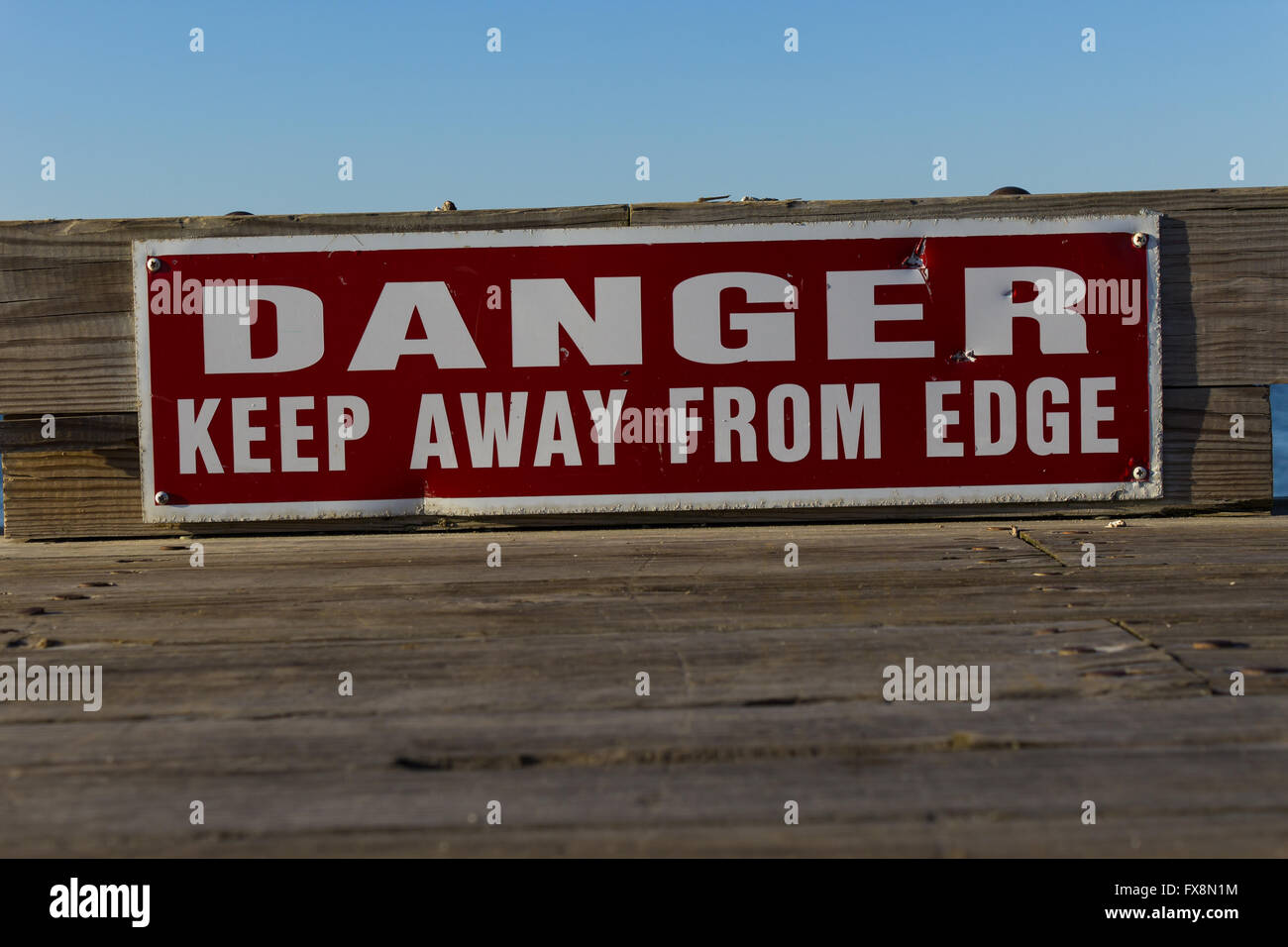 Danger Keep away from edge Stock Photo