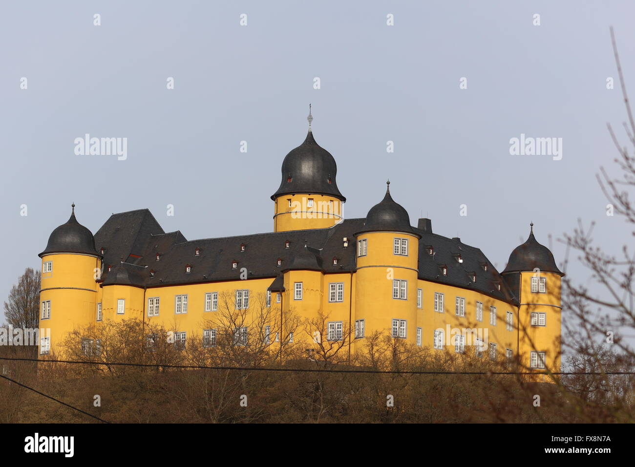 Schloss Montabaur as seen through the roofs Montabaur  Westerwaldkreis Rhineland-Palatinate Germany Europe Stock Photo