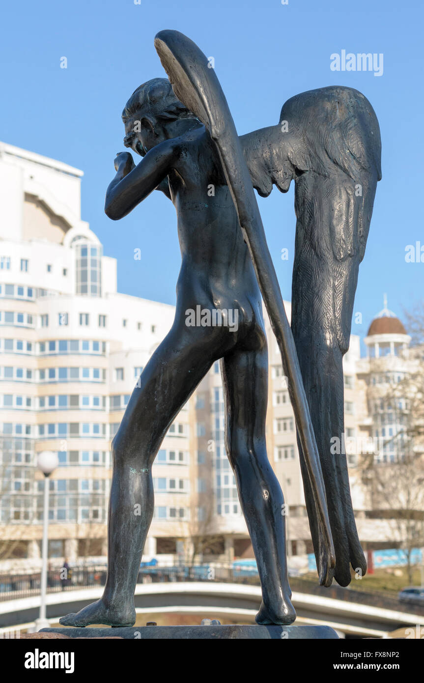 The crying angel statue forms part of the Afghan war memorial on the