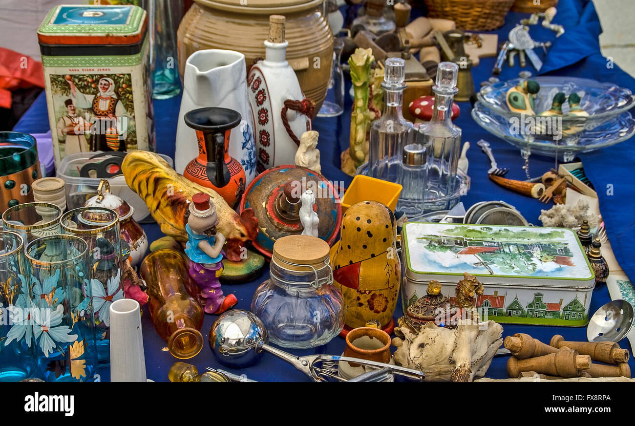 All kinds of fairground items on the table. Stock Photo