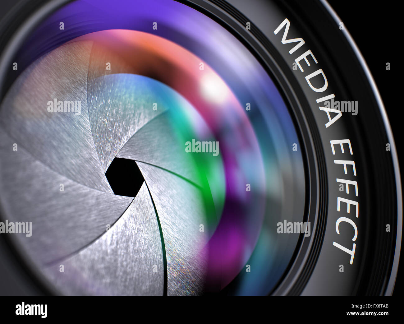 Media Effect on Digital Camera Lens . Closeup. Stock Photo