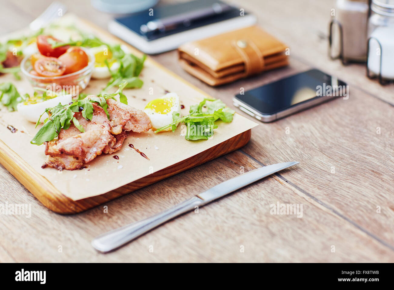 Platter of meats and salad on a table for lunch Stock Photo Alamy